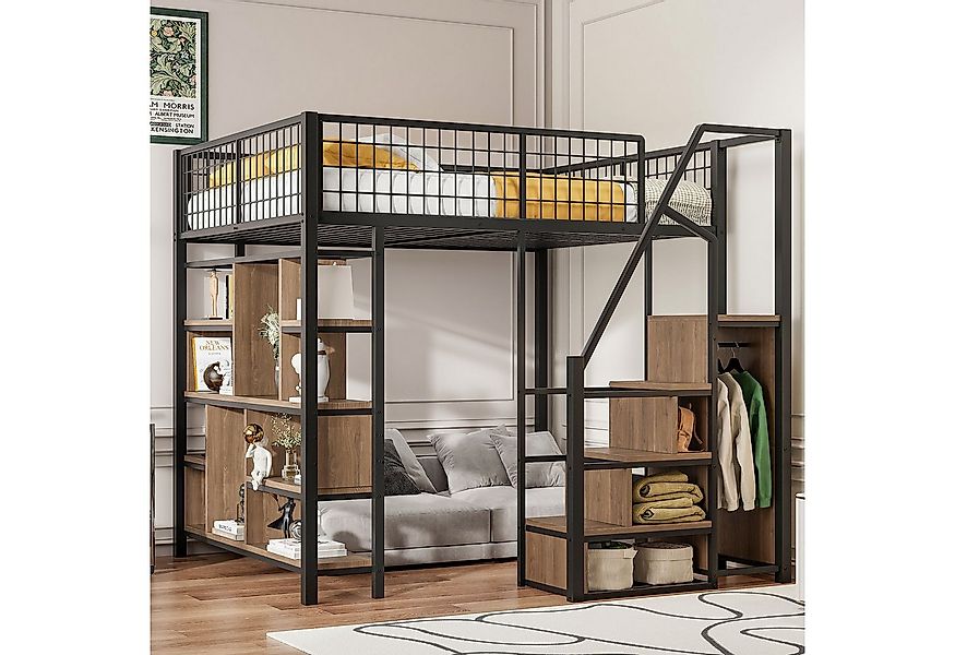 Odikalo Hochbett Kinderbett Jugendbett Metallbett 140x200 (Multifunktionale günstig online kaufen