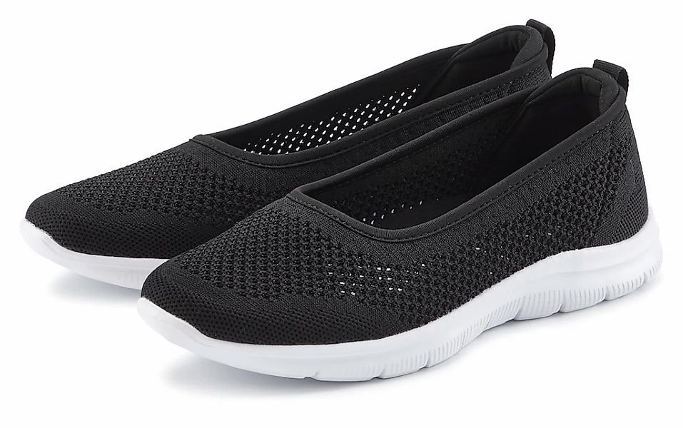 LASCANA Sneaker Ballerinas "Halbschuh," runde Schuhspitze, ohne Verschluss, günstig online kaufen