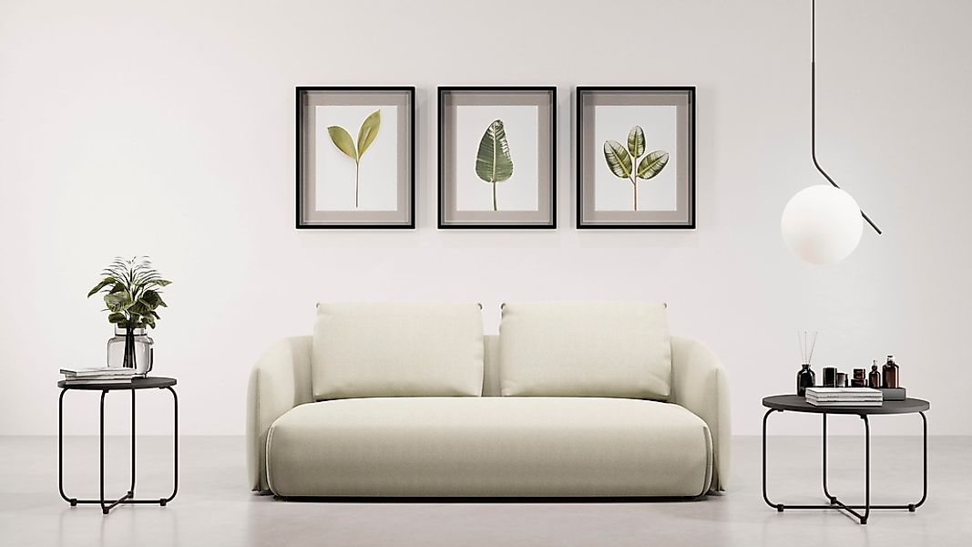 TRENDMANUFAKTUR 3-Sitzer "Shawn Designsofa, elegant geschwungen Armlehnen, günstig online kaufen