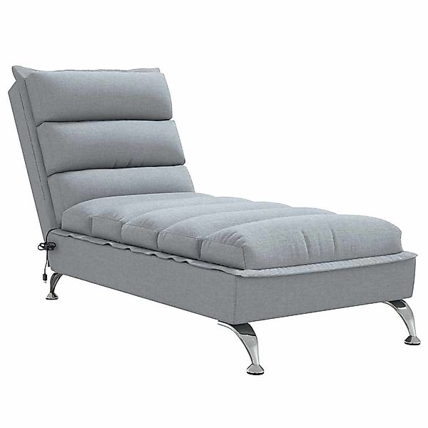 vidaXL Chaiselongue Massage-Chaiselongue mit Kissen Hellgrau günstig online kaufen