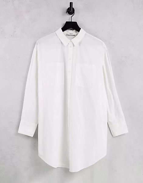 Only – Lang geschnittenes Hemd in Weiß mit Rückenausschnitt günstig online kaufen