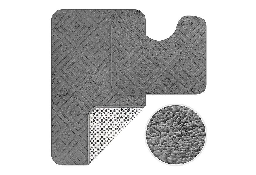 HOMELUX Badematte Badgarnitur 2-teilig mit Ausschnitt, weich & rutschfest, günstig online kaufen