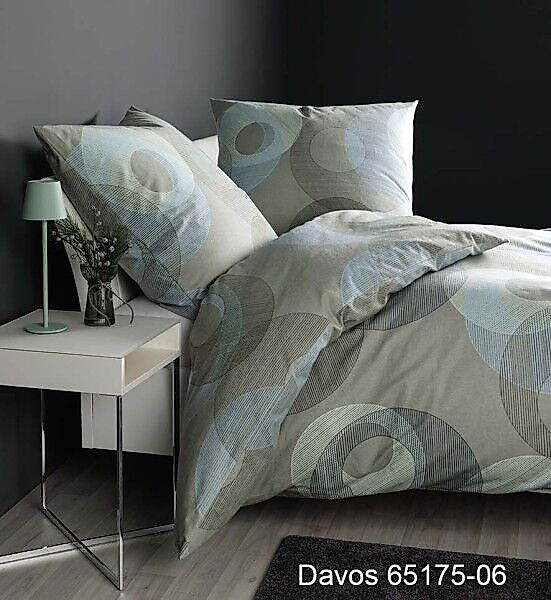 Janine Janine Feinbiber Bettwäsche DAVOS 65175 salbeigrün Größe:  200x220 c günstig online kaufen