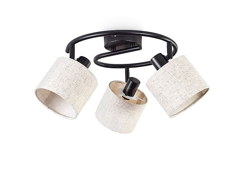 hofstein Deckenleuchte moderne Deckenlampe aus Metall/Leinen/Stoff in Schwa günstig online kaufen