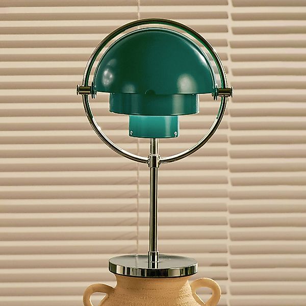 Gubi Akku-Tischleuchte-Multi-Lite chromfarben/blaugrün 30 cm günstig online kaufen