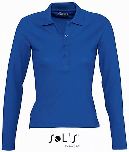 SOLS Langarmshirt Damen Longsleeve Poloshirt Podium / Vier Knöpfe günstig online kaufen