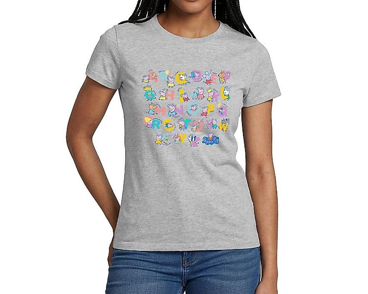 Spreadshirt T-Shirt Peppa Pig Design Alphabet Mit Peppa Frauen T-Shirt (1-t günstig online kaufen