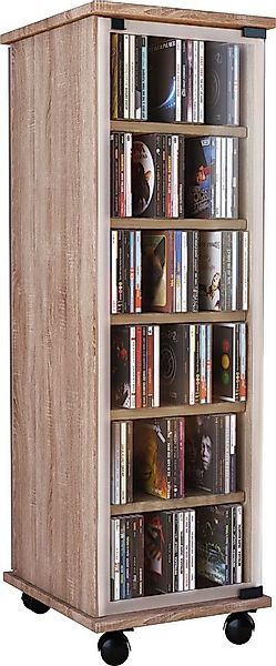 VCM Standregal Holz CD DVD Stand Regal Schrank Valenza Glastür günstig online kaufen