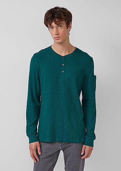 s.Oliver Langarmshirt Henley-Longsleeve mit Flammgarnstruktur und günstig online kaufen