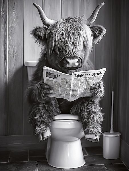 Bönninghoff Leinwandbild, Hochlandrind, Humor, Kuh, Kuhbilder, Kühe, Schwar günstig online kaufen