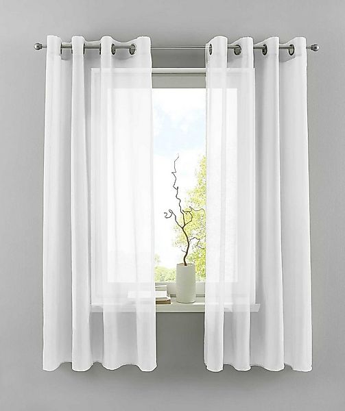 Gardinenbox Gardine (2 St), Ösen, transparent, Voile, 2er Set Transparent » günstig online kaufen