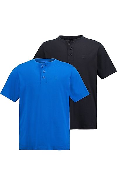 JP1880 T-Shirt Henleys Basic 2er-Pack Rundhals günstig online kaufen