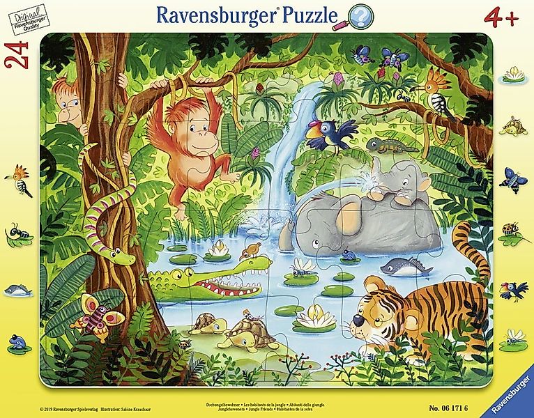 Ravensburger Puzzle 24 Teile Kinder Rahmen Puzzle Dschungelbewohner 06171, günstig online kaufen