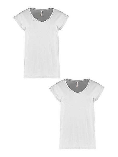 HaILY’S T-Shirt 2er-Set V-Ausschnitt Kurzarm Basic Sommer (2-tlg) SS M TP P günstig online kaufen