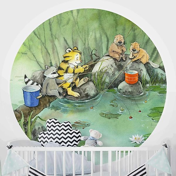 Bilderwelten Runde Tapete selbstklebend Kinderzimmer Kleiner Tiger - Beim A günstig online kaufen