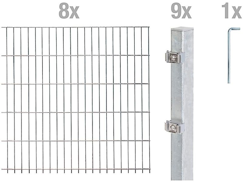 Alberts Doppelstabmattenzaun "Grundset" Höhe: 80-160 cm, Gesamtlänge: 4-30 günstig online kaufen