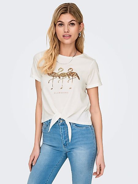ONLY Kurzarmshirt "ONLDORA S/S KNOT FOLD-UP TOP JRS" günstig online kaufen