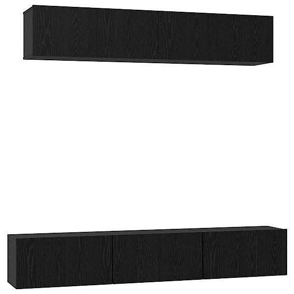 vidaXL TV-Schrank-Set 6-Tlg Schwarz Eichen-Optik 100 x 30 x 30 cm 3393442 günstig online kaufen