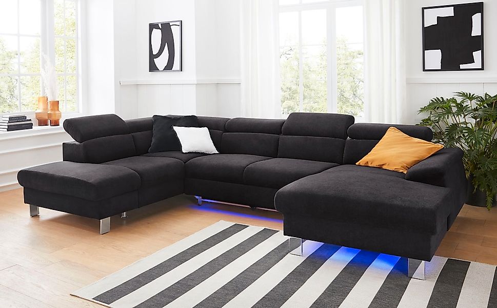 COTTA Wohnlandschaft "Komaris U-Form, B: 320 cm" mit Kopfteilverstellung, o günstig online kaufen