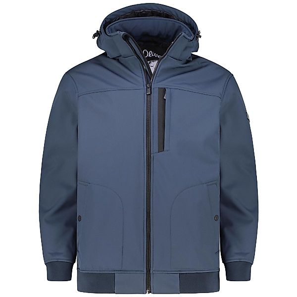 s.Oliver Softshelljacke mit Kapuze, wasserabweisend Farbe blau Größe: 5XL günstig online kaufen