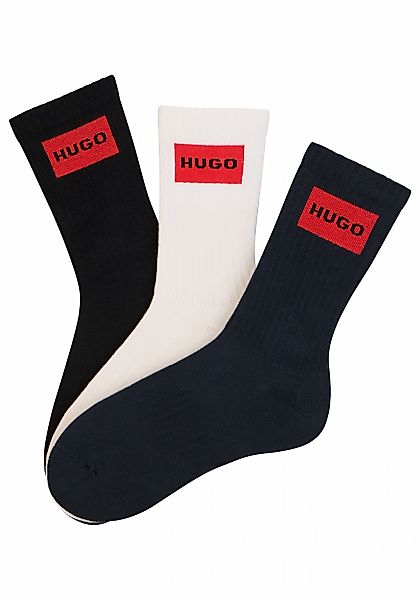 HUGO Underwear "3P QS RIB LABEL" Packung, 3er, 3 Paar tlg. mit kontrastfarb günstig online kaufen