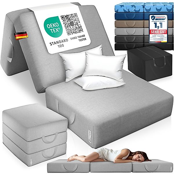 Klappmatratze 15cm hoch Gästematratze 3-fach faltbar günstig online kaufen