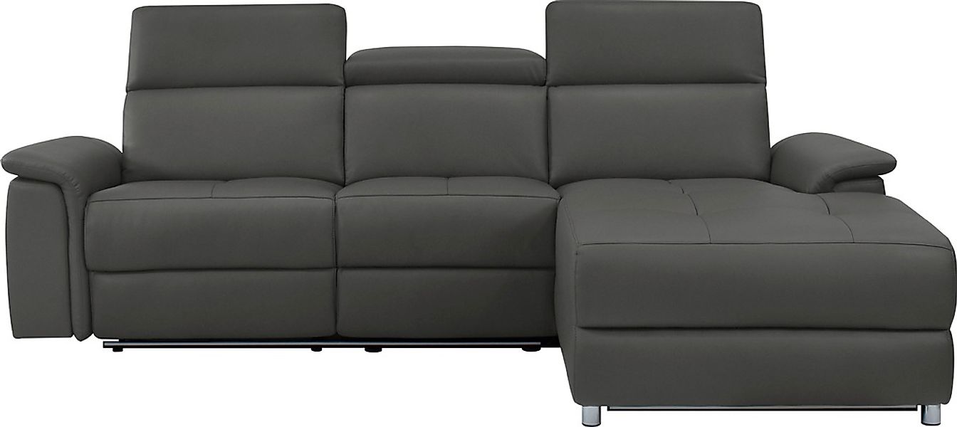 Home affaire Ecksofa "Pareli, L-Form, 259cm,m. Recamiere, Echtleder, Kunstl günstig online kaufen