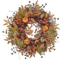 Kunstkranz 45/55 cm Herbstkranz, Herbstfarben Kürbis günstig online kaufen