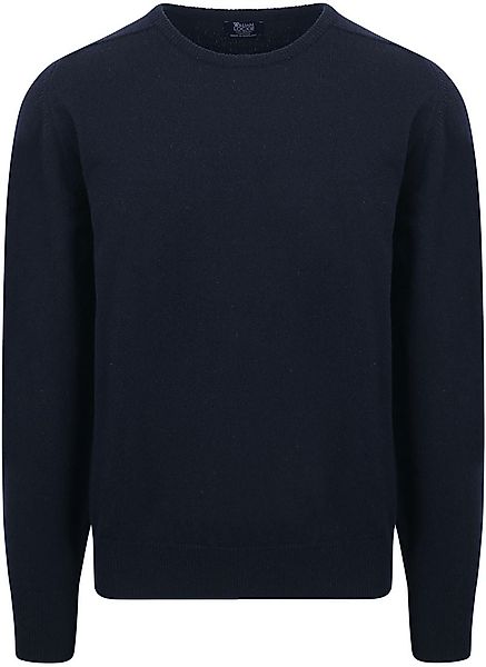 William Lockie O-Auschnitt Pullover Lammwolle Dunkelblau - Größe XL günstig online kaufen