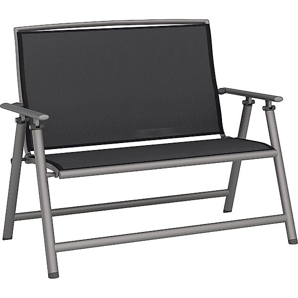 Klappbank Welsby Aluminium Textilen Grau Matt Schwarz günstig online kaufen