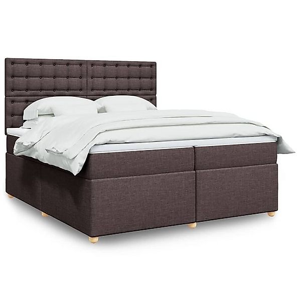 vidaXL Boxspringbett, Boxspringbett mit Matratze Dunkelbraun 200x200 cm Sto günstig online kaufen