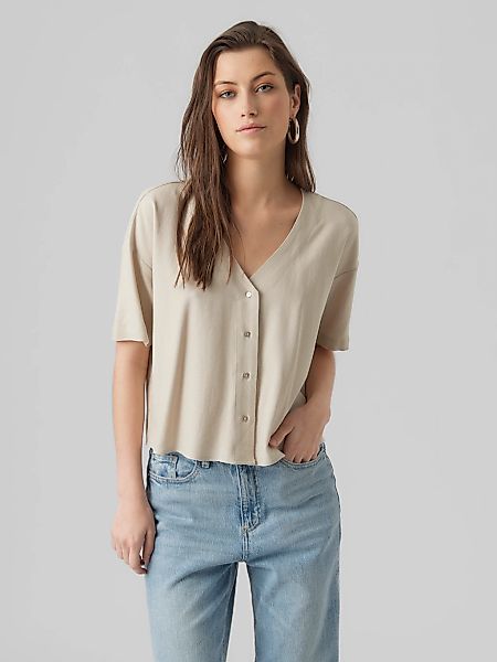 Vero Moda Kurzarmshirt "VMJESMILO 2/4 SHIRT WVN GA NOOS" mit V-Ausschnitt günstig online kaufen