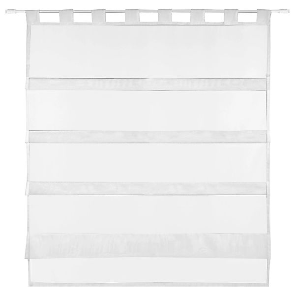 Bestlivings Sky Gardine Raffoptik Schlaufe 90 cm x 110 cm Weiß günstig online kaufen