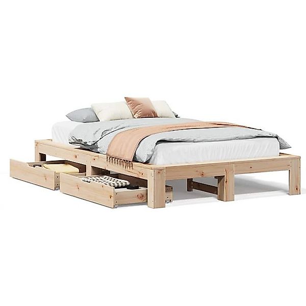 vidaXL Bett, Massivholzbett ohne Matratze 120x190 cm Kiefernholz günstig online kaufen