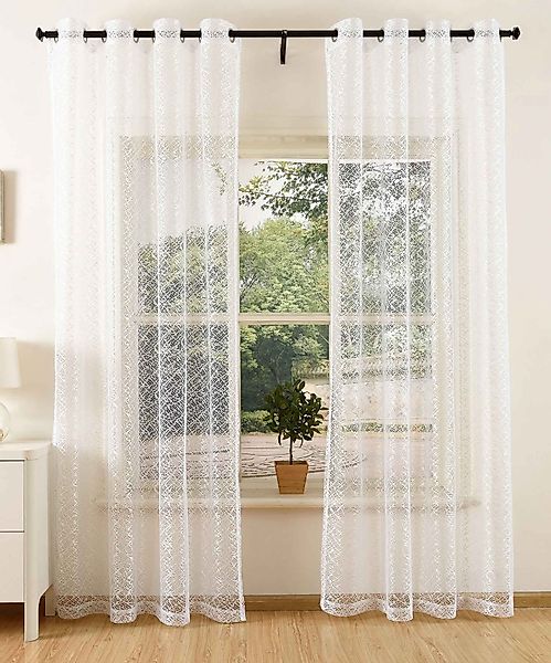 Gardinenbox Gardine (2 St), Ösen, transparent, günstig online kaufen