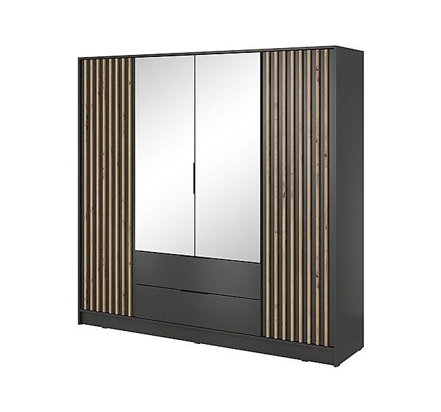 Compleo Kleiderschrank LISA Drehtürenschrank mit Lamellen, günstig online kaufen