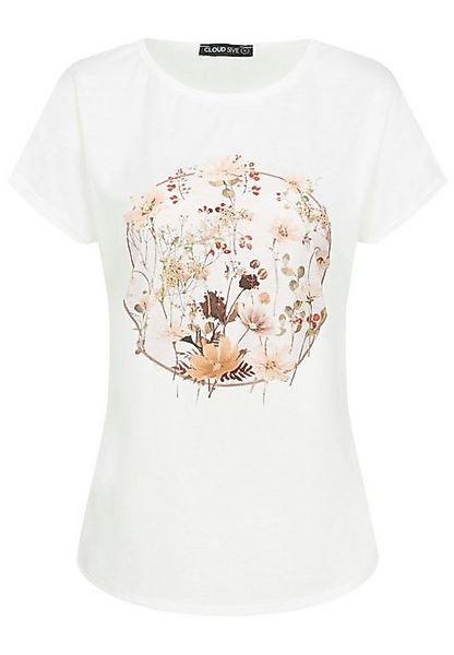 CLOUD 5IVE T-Shirt CLOUD 5IVE Viskose T-Shirt mit Blumen Print (1-tlg) günstig online kaufen