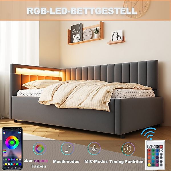 REDOM Polsterbett Schlafsofa Multifunktionsbett, Funktionsbett Stauraumbett günstig online kaufen