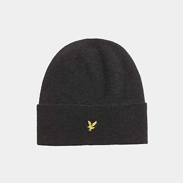 Lyle & Scott  Mütze Lambswool blend ribbed beanie - jet black marl günstig online kaufen