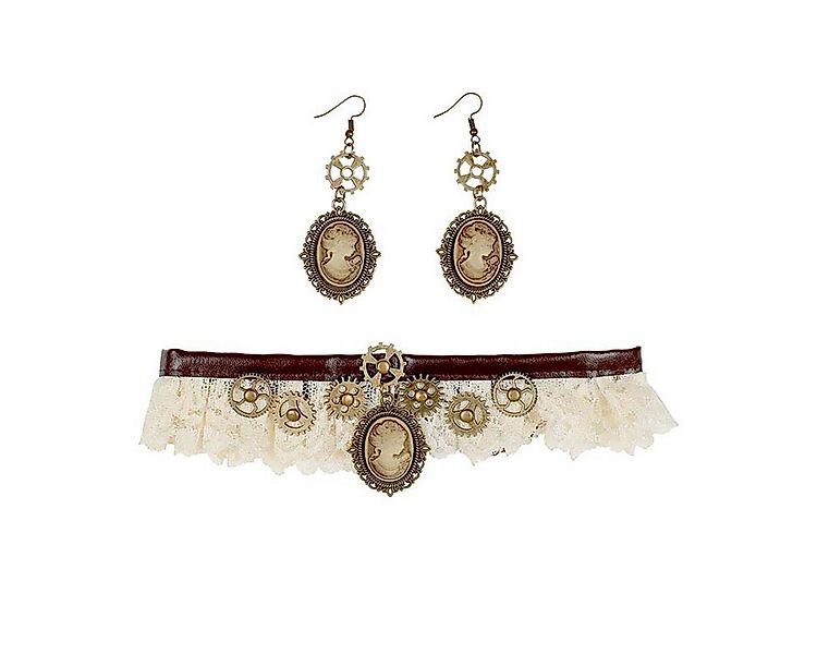 Widmann S.r.l. Kostüm Schmuck Set Steampunk Halsband und Ohrringe günstig online kaufen