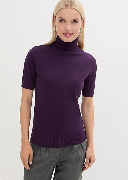 bonprix Rollkragenpullover aus Baumwolle und Polyamid, mit Rollkragen, Kurz günstig online kaufen