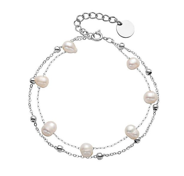 JEWLIX Edelstahlarmband Silber mit Süßwasserperlen in Weiß B5285 günstig online kaufen