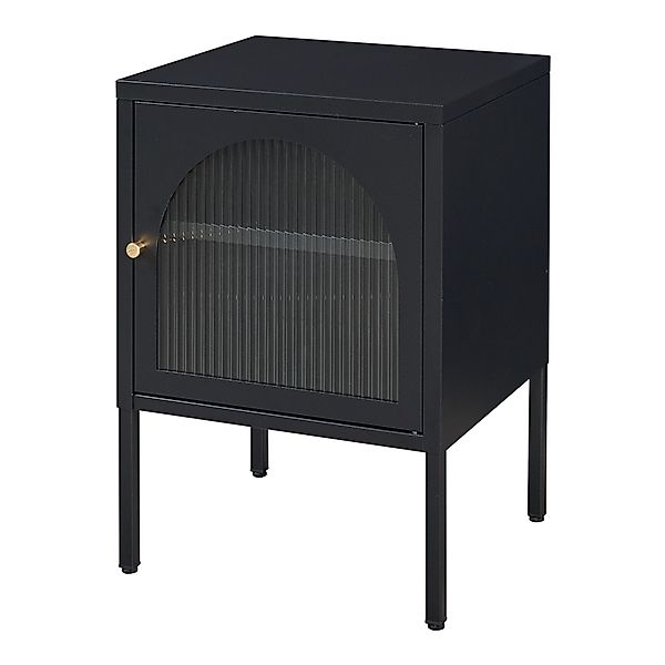 en.casa Nachtschrank »Karlskrona« 60x42,5x40 cm Schwarz, günstig online kaufen