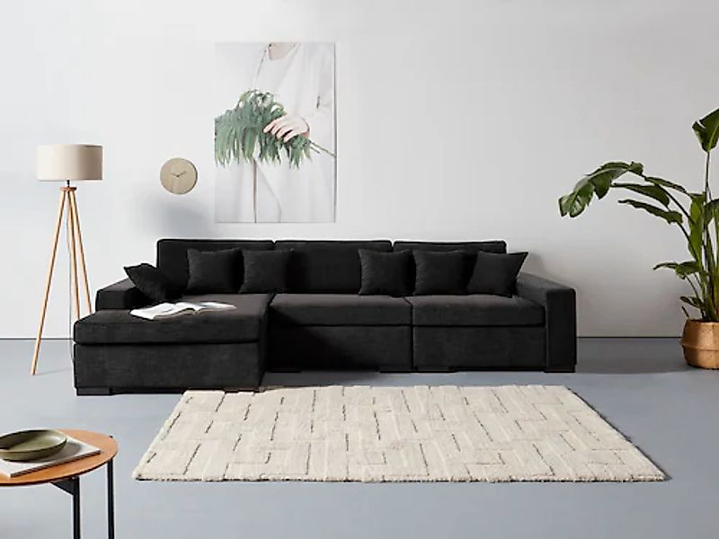Home affaire Ottomane »Skara L-Form«, Lounge-Sofa mit Federkernpolsterung, günstig online kaufen