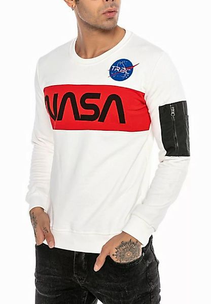 RedBridge Sweatshirt mit NASA Print Sportlicher Pullover im Astronauten-Loo günstig online kaufen