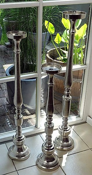 MichaelNoll Kerzenständer Kerzenständer Alu Silber Stumpenkerzen günstig online kaufen