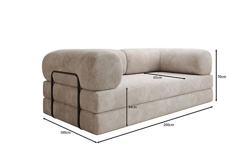 Luxusbetten24 Sofa Designer Sofa Lazy 3 Sitzer, mit Aufklappfunktion und Co günstig online kaufen
