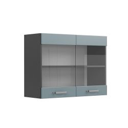 Vicco Glashängeschrank R-Line, Blau-Grau/Anthrazit, 80 cm günstig online kaufen