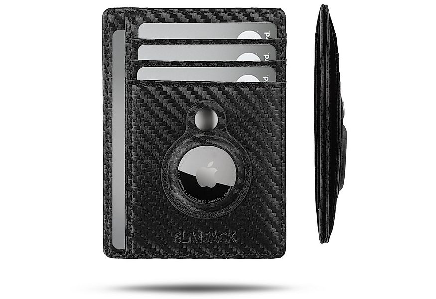 SLIMJACK Mini Geldbörse Apple AirTag Wallet - Herren - echt Leder - RFID-Sc günstig online kaufen