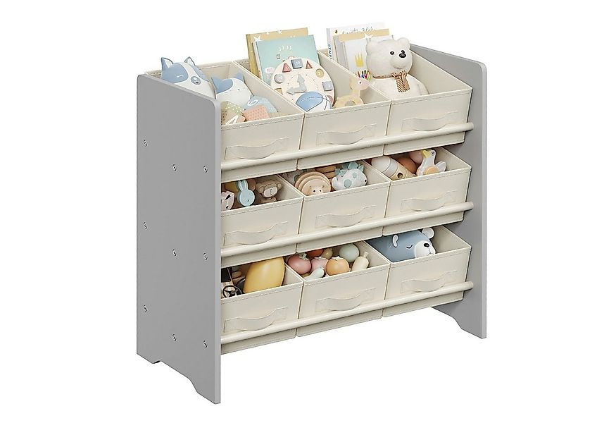 SONGMICS Spielzeugtruhe Kinderregal Bücherregal Kinder, mit 9 Aufbewahrungs günstig online kaufen